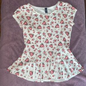 Floral Print Peplum Top
